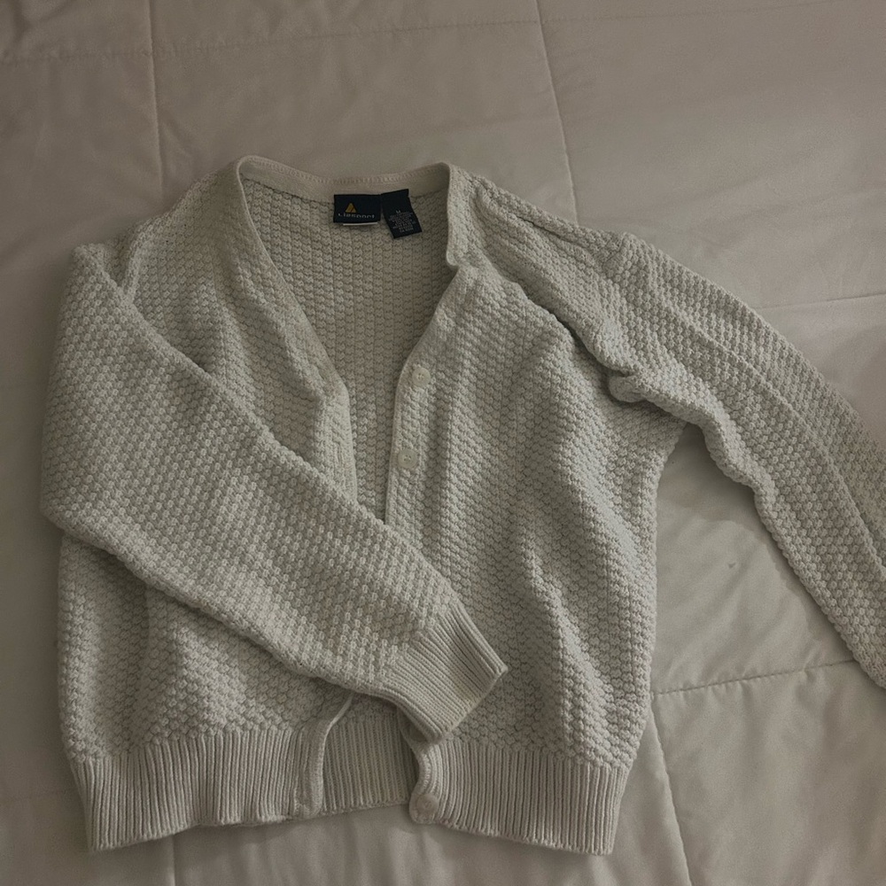 Women's White Cardigan Sweater
